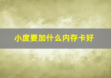 小度要加什么内存卡好