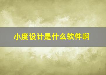 小度设计是什么软件啊