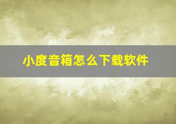 小度音箱怎么下载软件