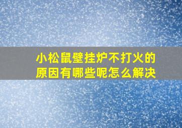 小松鼠壁挂炉不打火的原因有哪些呢怎么解决