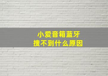 小爱音箱蓝牙搜不到什么原因