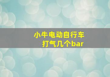 小牛电动自行车打气几个bar