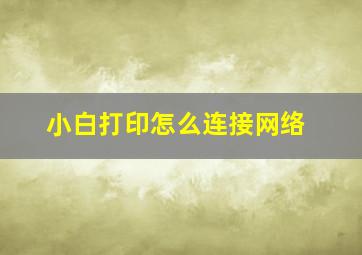 小白打印怎么连接网络