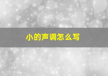 小的声调怎么写