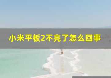 小米平板2不亮了怎么回事