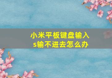 小米平板键盘输入s输不进去怎么办