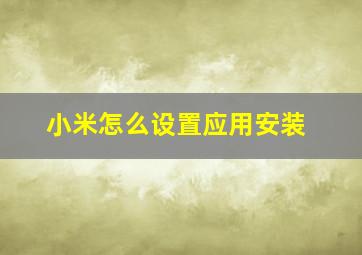 小米怎么设置应用安装