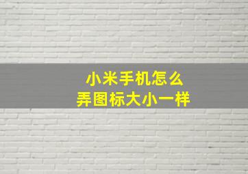 小米手机怎么弄图标大小一样