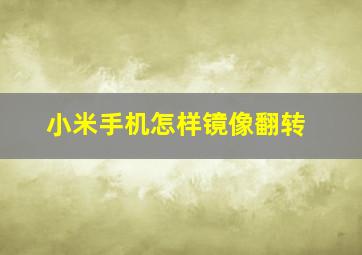 小米手机怎样镜像翻转