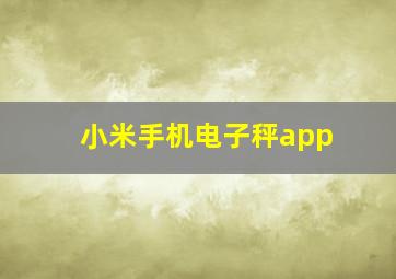 小米手机电子秤app