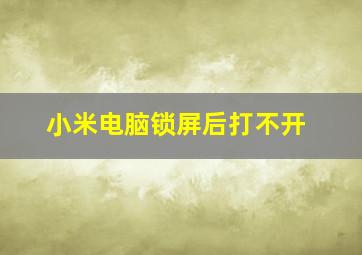 小米电脑锁屏后打不开