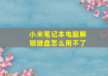 小米笔记本电脑解锁键盘怎么用不了