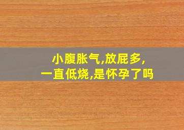 小腹胀气,放屁多,一直低烧,是怀孕了吗