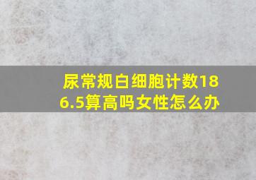 尿常规白细胞计数186.5算高吗女性怎么办