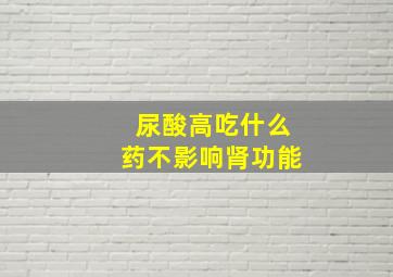 尿酸高吃什么药不影响肾功能