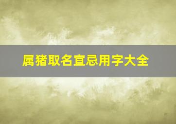 属猪取名宜忌用字大全