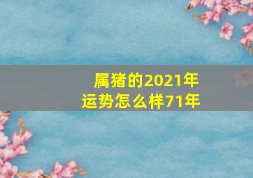 属猪的2021年运势怎么样71年