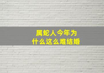 属蛇人今年为什么这么难结婚