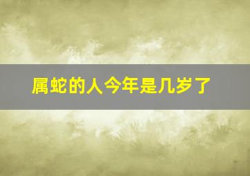 属蛇的人今年是几岁了