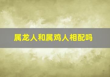 属龙人和属鸡人相配吗