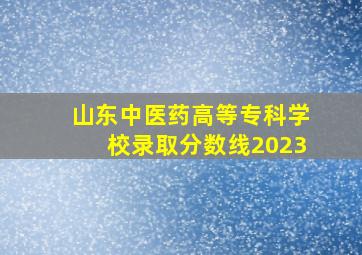 山东中医药高等专科学校录取分数线2023