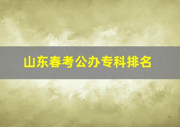 山东春考公办专科排名