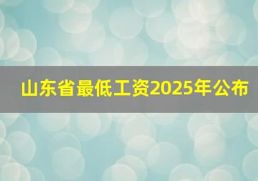 山东省最低工资2025年公布