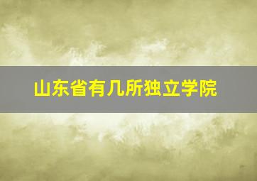 山东省有几所独立学院