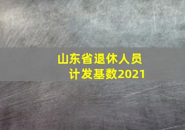 山东省退休人员计发基数2021