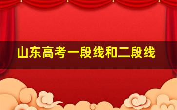 山东高考一段线和二段线