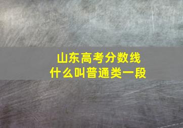 山东高考分数线什么叫普通类一段