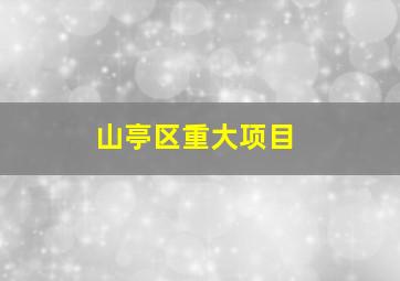 山亭区重大项目