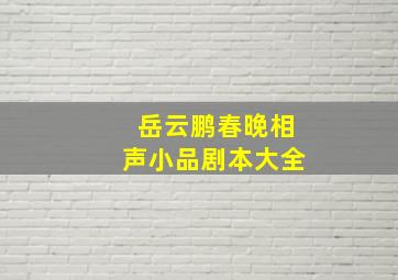 岳云鹏春晚相声小品剧本大全