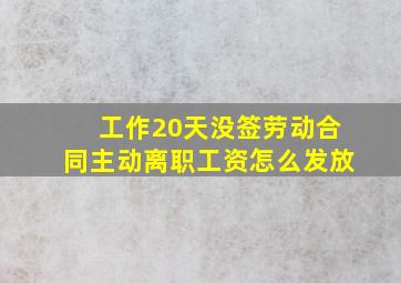 工作20天没签劳动合同主动离职工资怎么发放