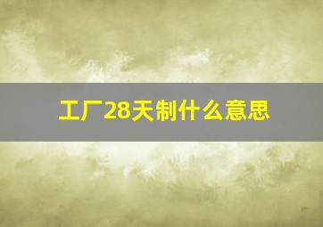 工厂28天制什么意思