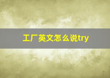 工厂英文怎么说try