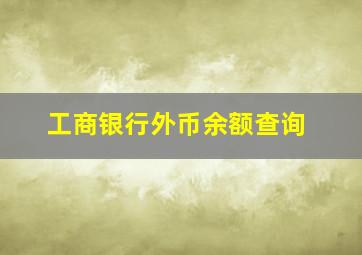 工商银行外币余额查询