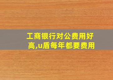 工商银行对公费用好高,u盾每年都要费用