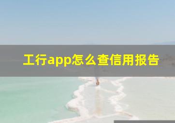 工行app怎么查信用报告