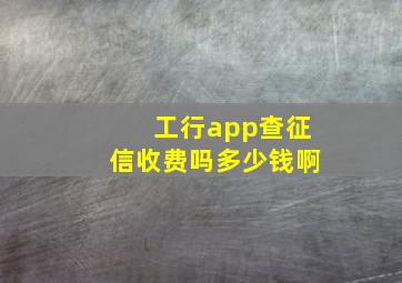 工行app查征信收费吗多少钱啊