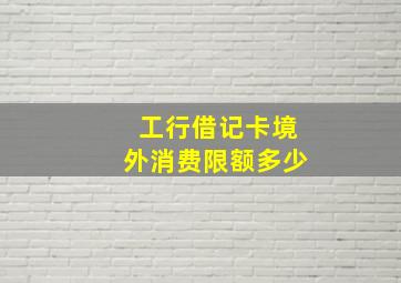 工行借记卡境外消费限额多少