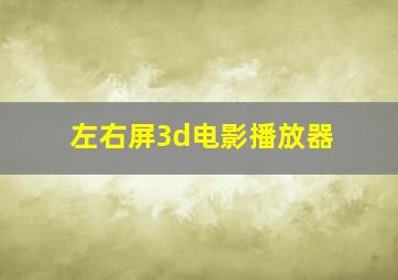 左右屏3d电影播放器