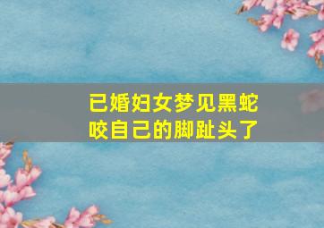 已婚妇女梦见黑蛇咬自己的脚趾头了