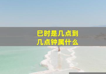 巳时是几点到几点钟属什么