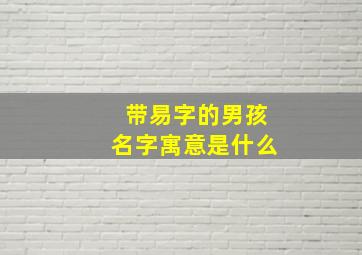 带易字的男孩名字寓意是什么