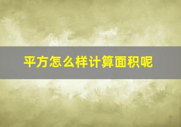 平方怎么样计算面积呢