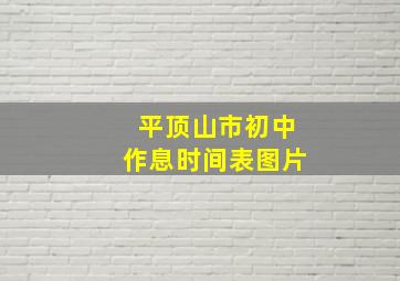 平顶山市初中作息时间表图片