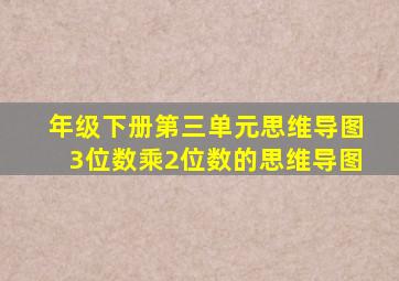 年级下册第三单元思维导图3位数乘2位数的思维导图