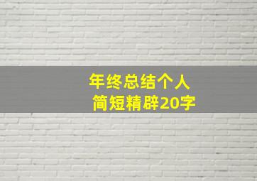 年终总结个人简短精辟20字