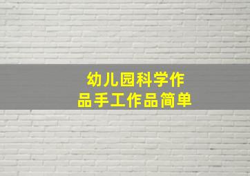 幼儿园科学作品手工作品简单